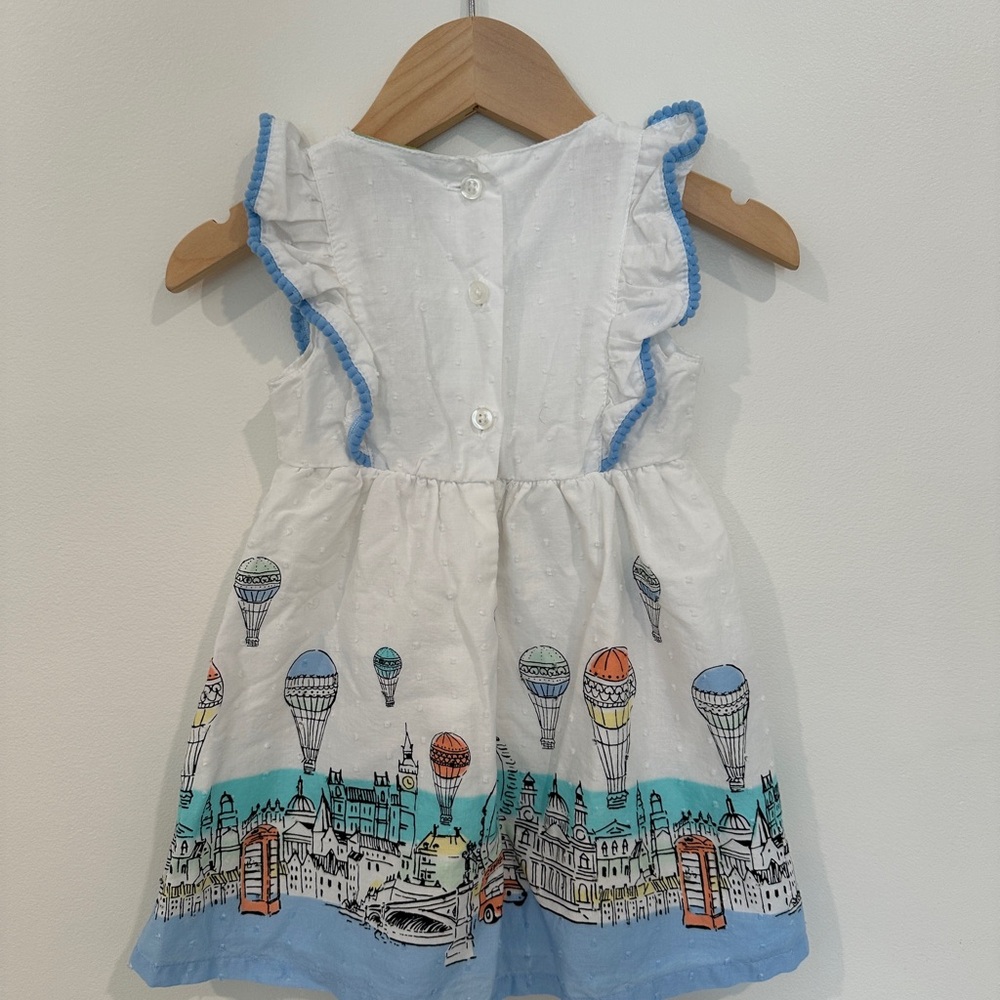 Penelope Mack London Balloon Dress with Blue Accents - Picture 2 of 4